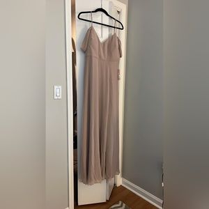 Birdy Grey Taupe Devon style bridesmaid dress size L Never been worn with tags